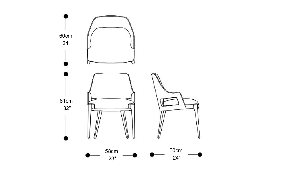 Image of the main dimensions of the product